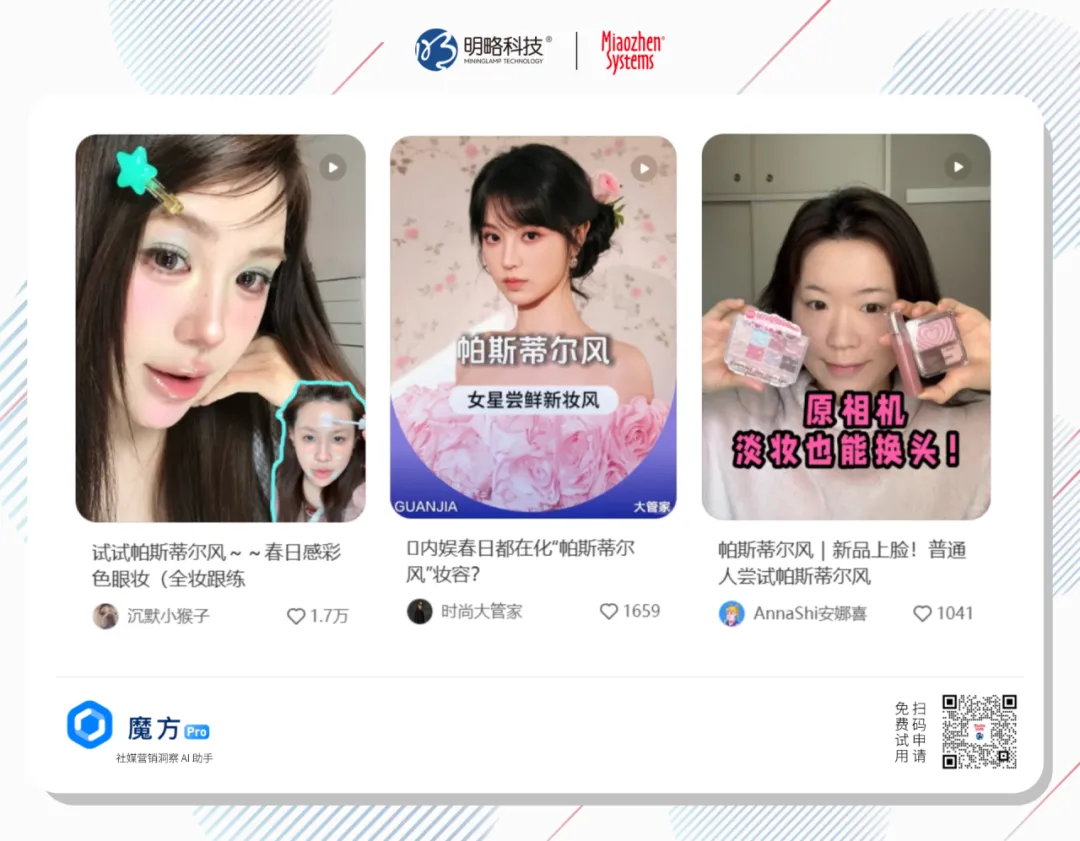 把春天揉碎在脸上！帕斯蒂尔风引爆小红书，春日妆容如何成为品牌的第二张名片？丨insightFlow·热点