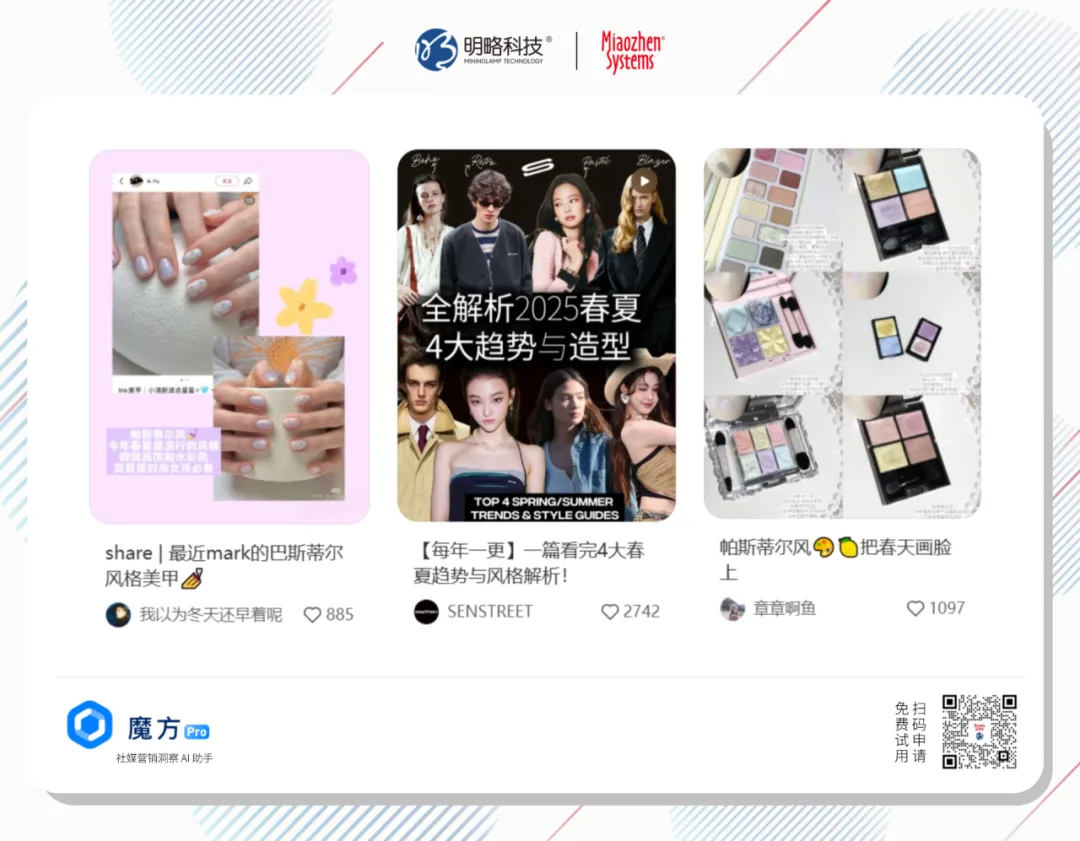把春天揉碎在脸上！帕斯蒂尔风引爆小红书，春日妆容如何成为品牌的第二张名片？丨insightFlow·热点
